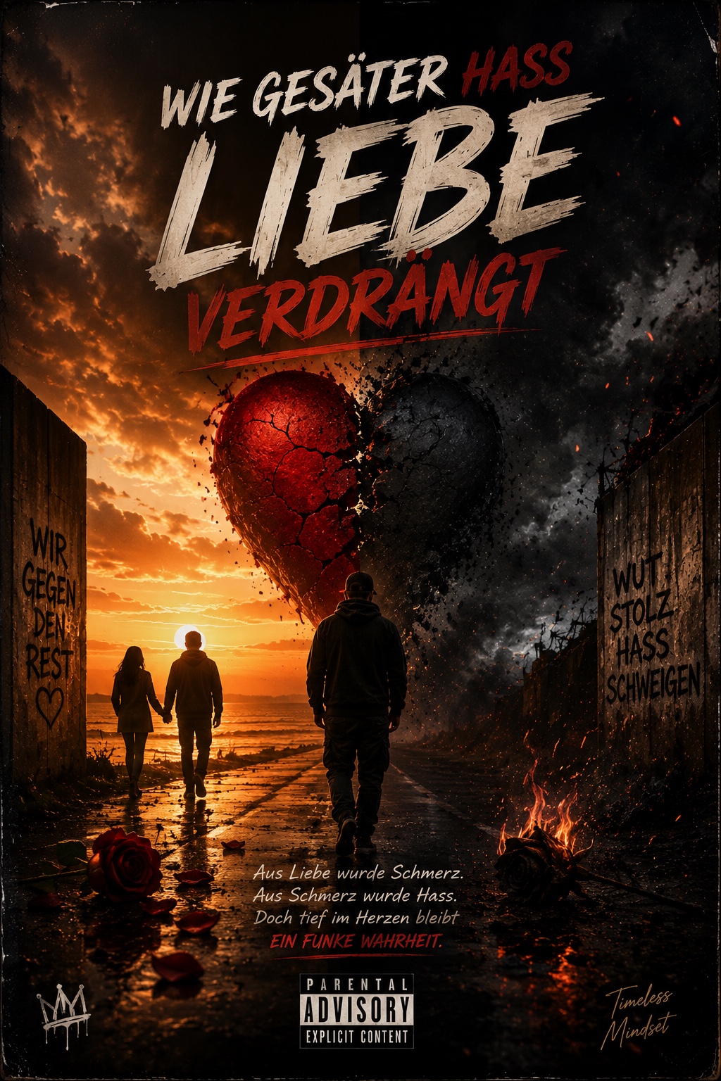 „Wo Hass die Liebe verdrängt“ artwork