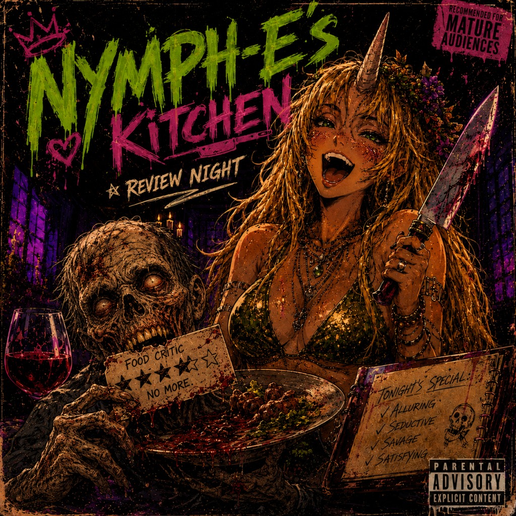 Nymph-E's kitchen: Review night - Nymph-E ft Gary artwork