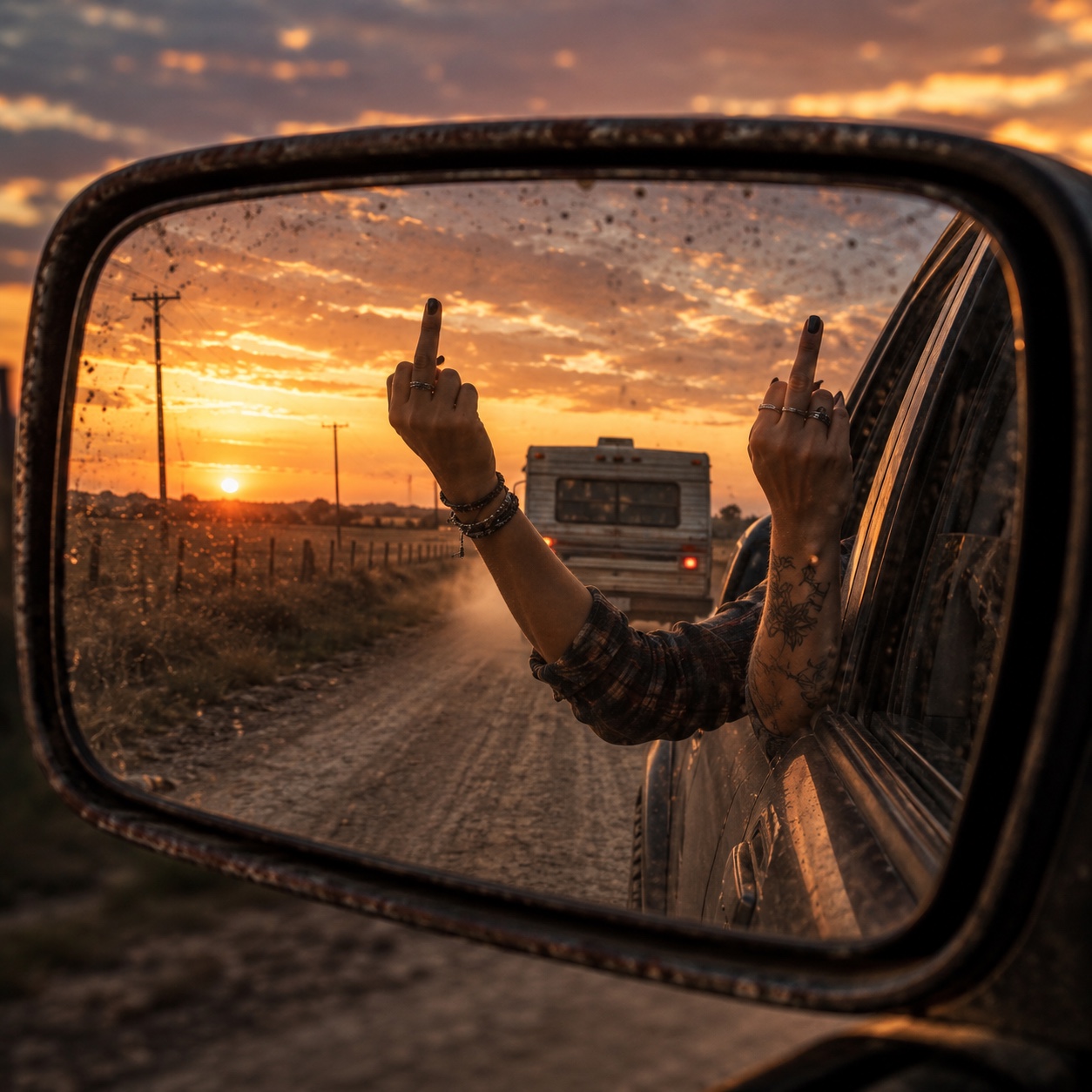 Middle Fingers in the Rearview artwork