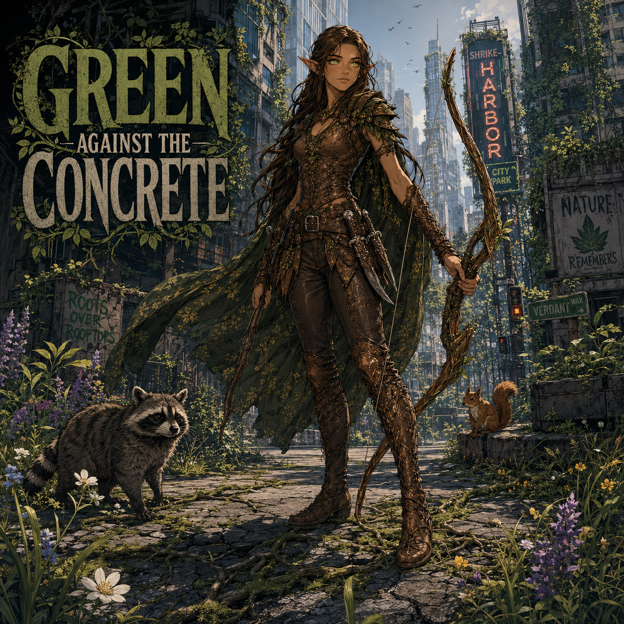 Green Against the Concrete artwork