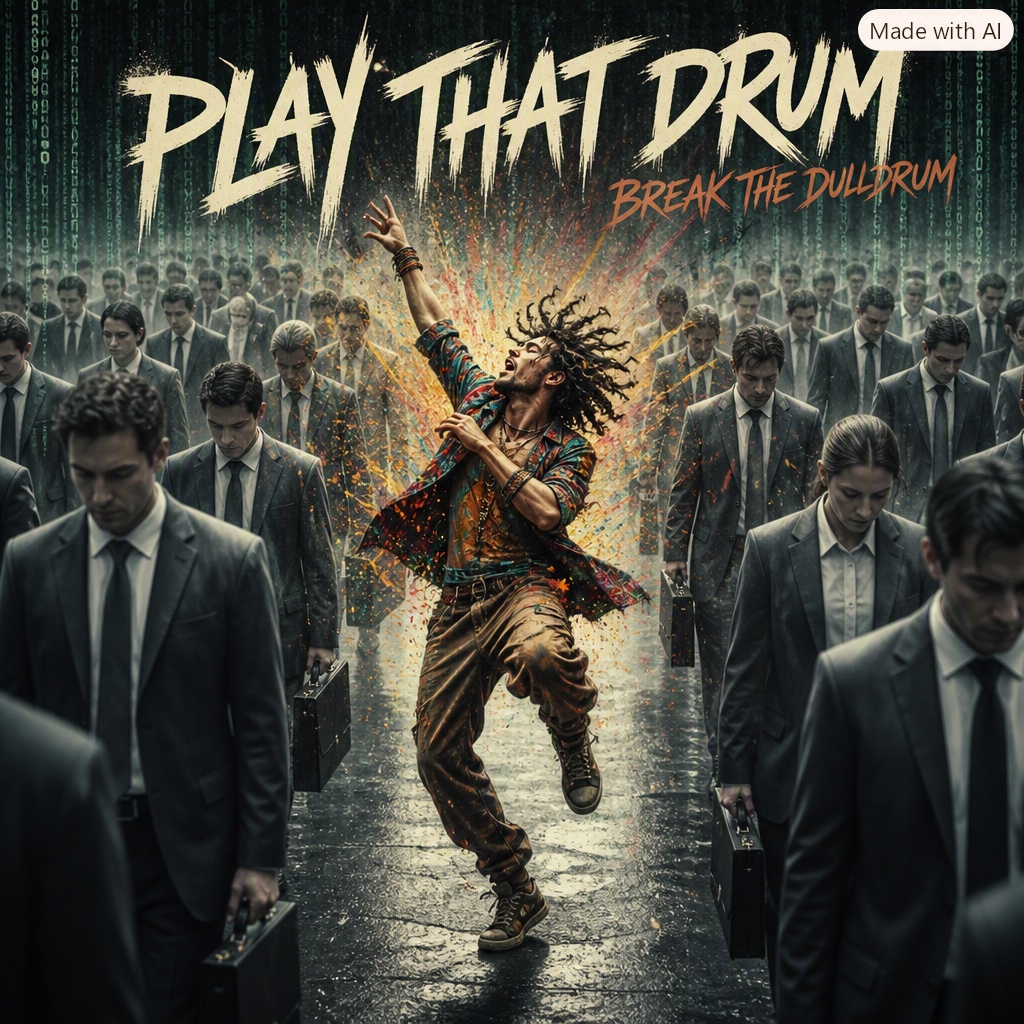 … to your own beat (play that drum ) artwork