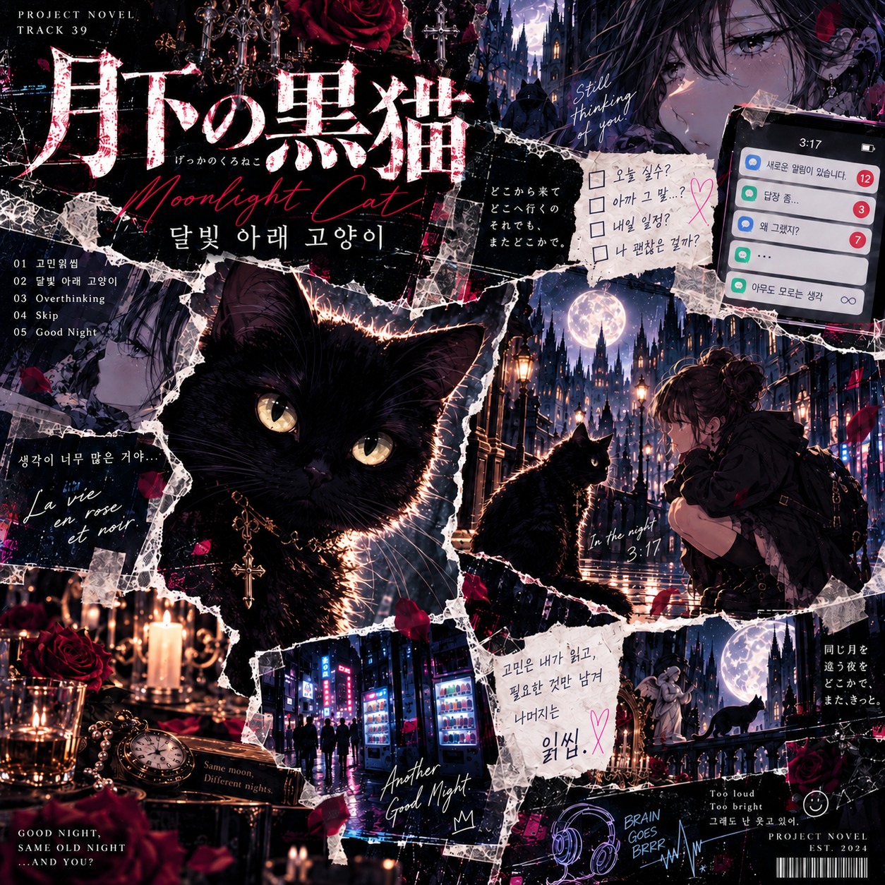 달빛아래 고양이 (月下の黒猫) artwork