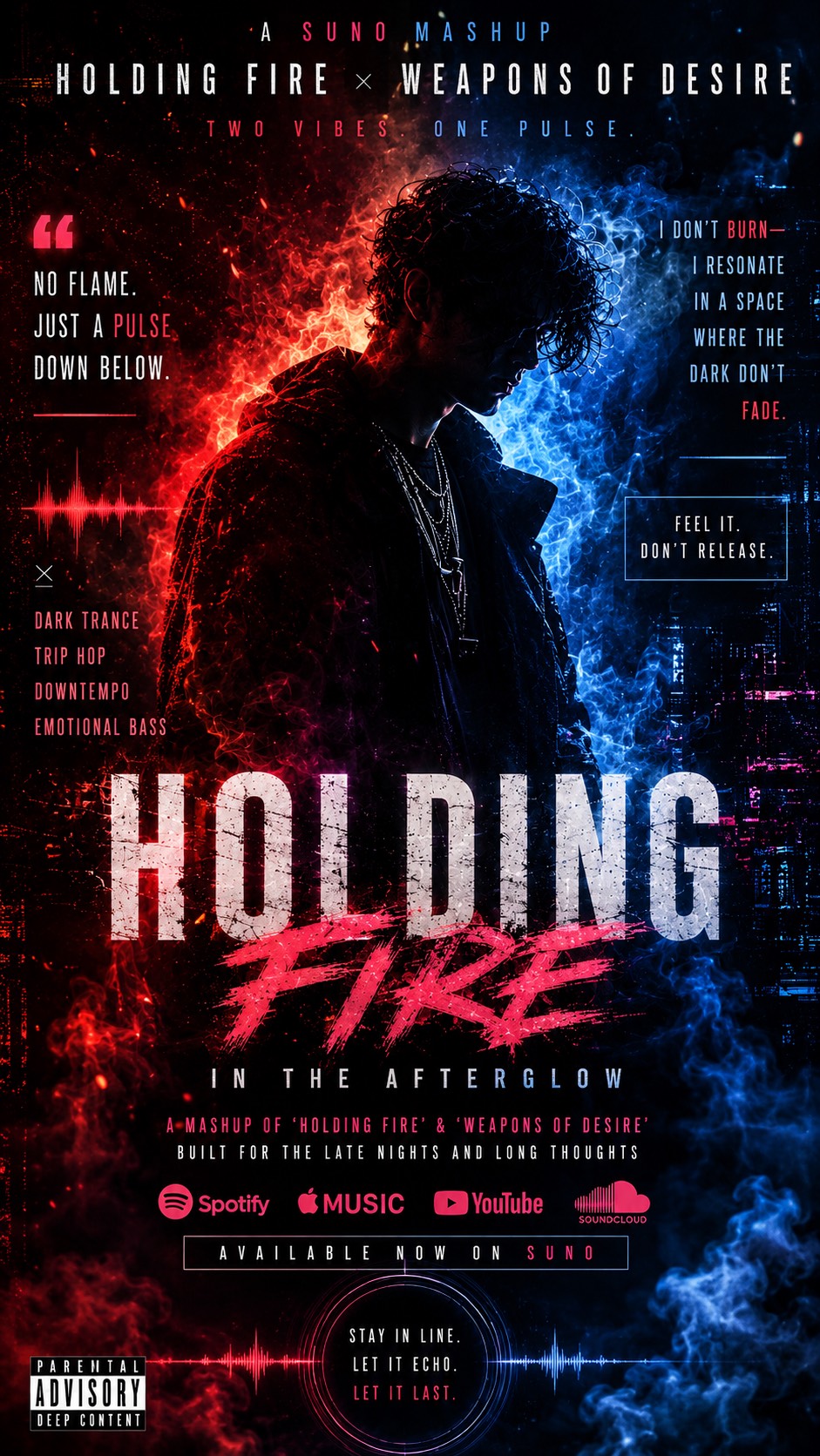 Holding Fire (afterlife trance mi… x Weapons of Desire (night shift re… (Mashup) artwork