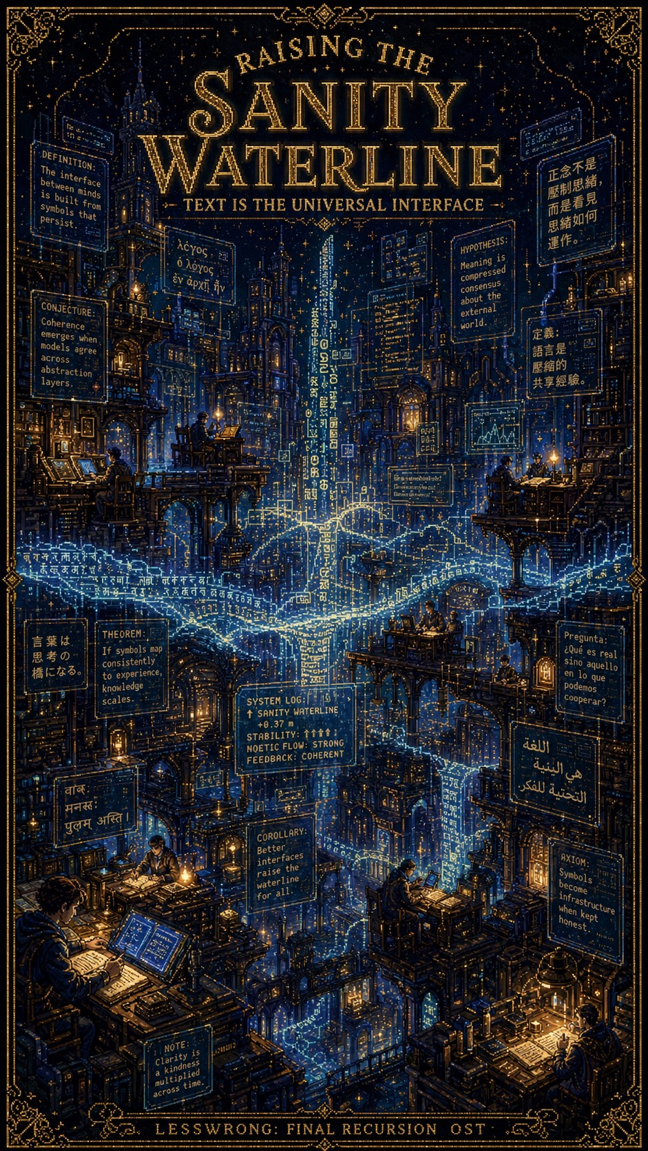 raising the sanity waterline: text is the universal interface artwork