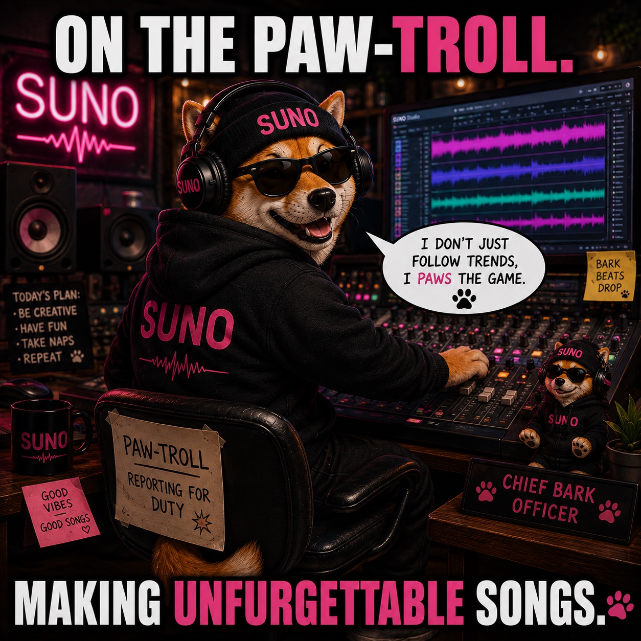 Suno Dog on the Paw-Troll artwork
