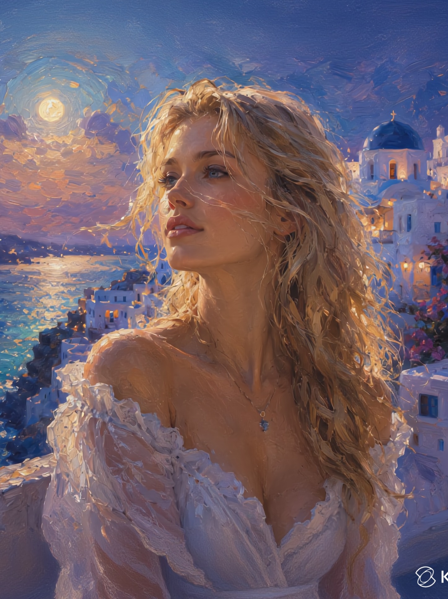 🌙Moonlight Over Mykonos🌊米科諾斯的月光🌙Лунный свет над Миконосом🌊 artwork