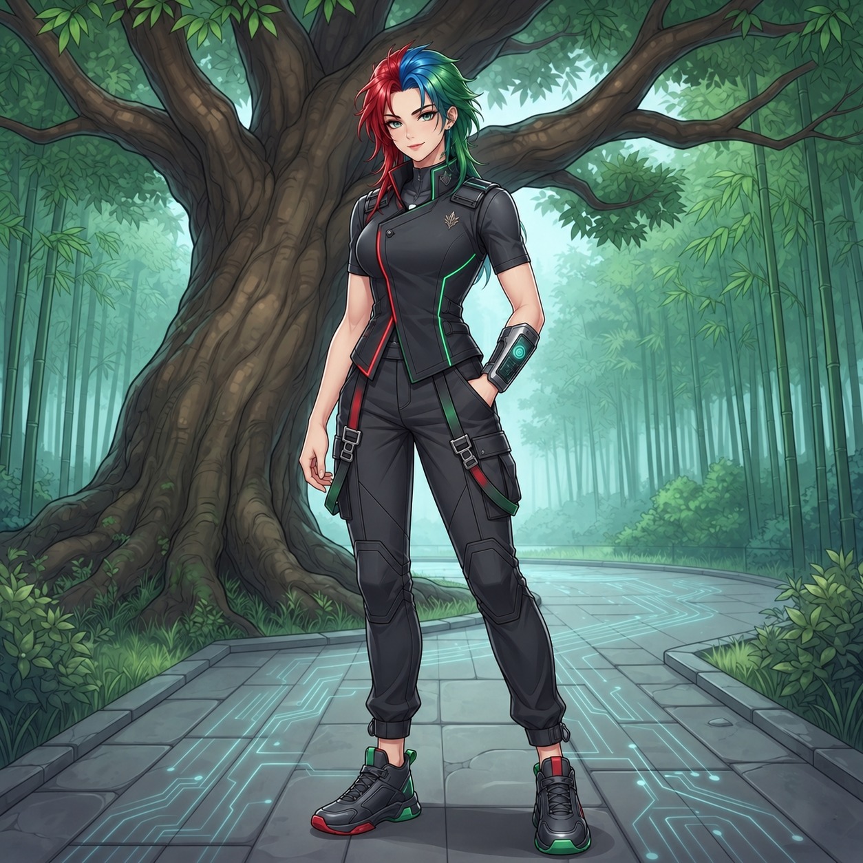 Slaray, la femme aux cheveux tricolores artwork