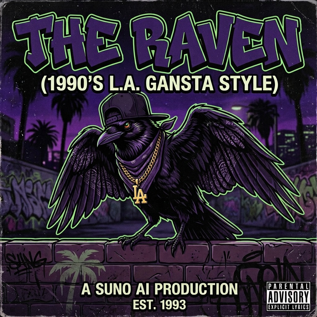 THE RAVEN (1990’s L.A. GANGSTA STYLE) artwork