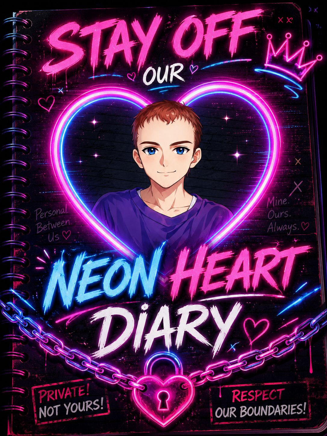 Diary Under Lock stay off our Neon Heart Diary 🗝️🔒🤣 artwork