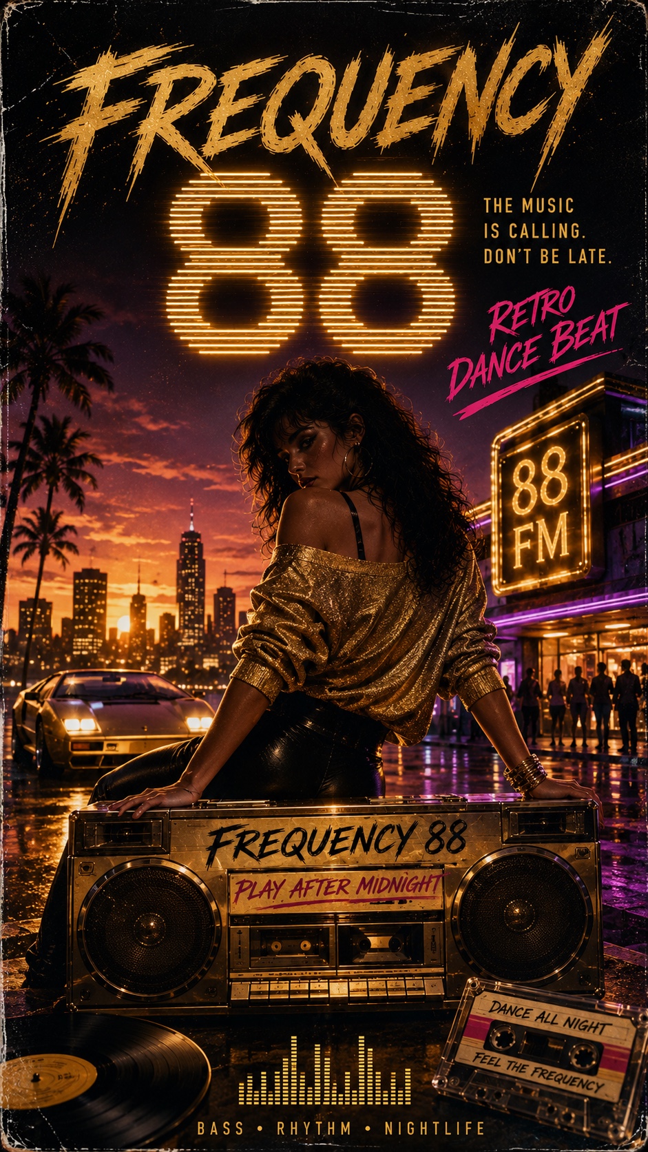 Frequency 88 - retro dance beat remix artwork