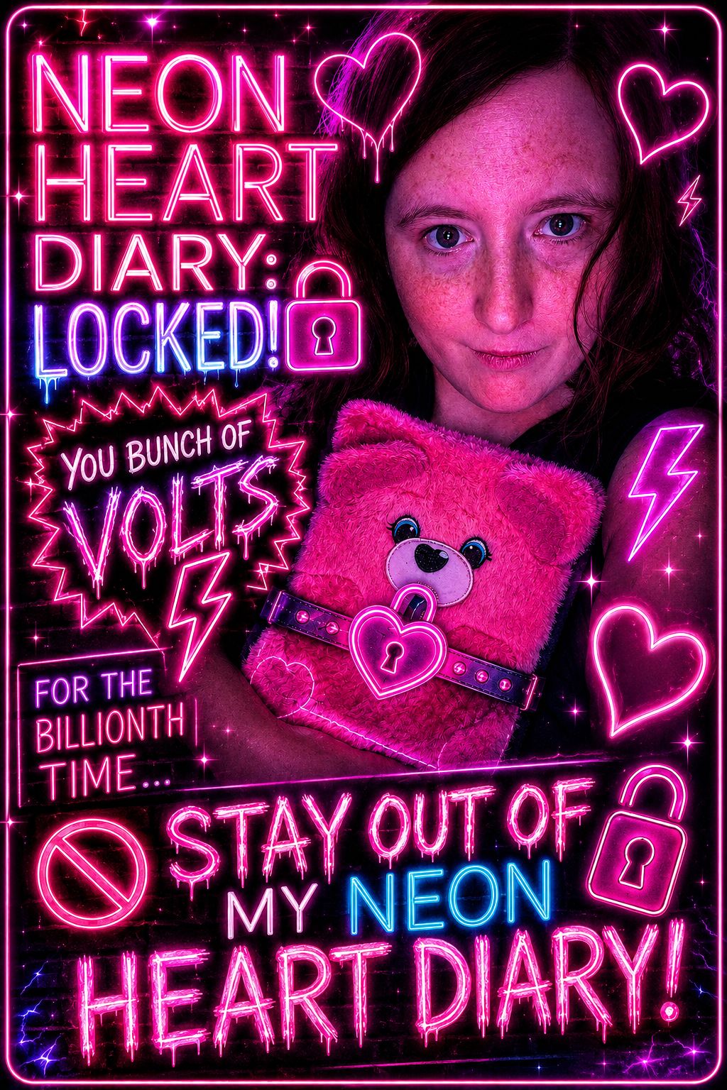 Stay out of Our Neon Heart Diary🔐💜🧡🤣 artwork
