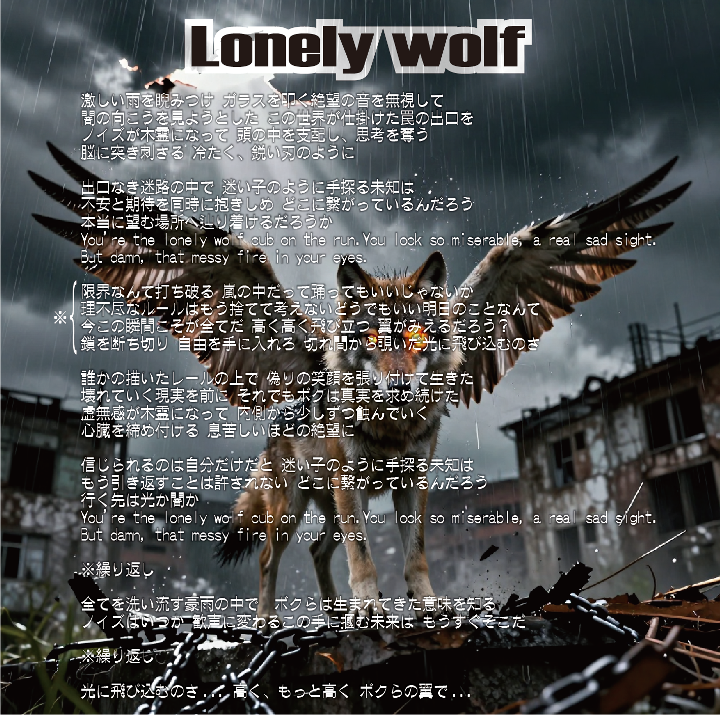 Lonely wolf artwork