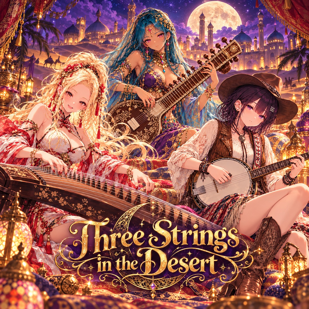 Three Strings in the Desert #インストチャレンジ artwork