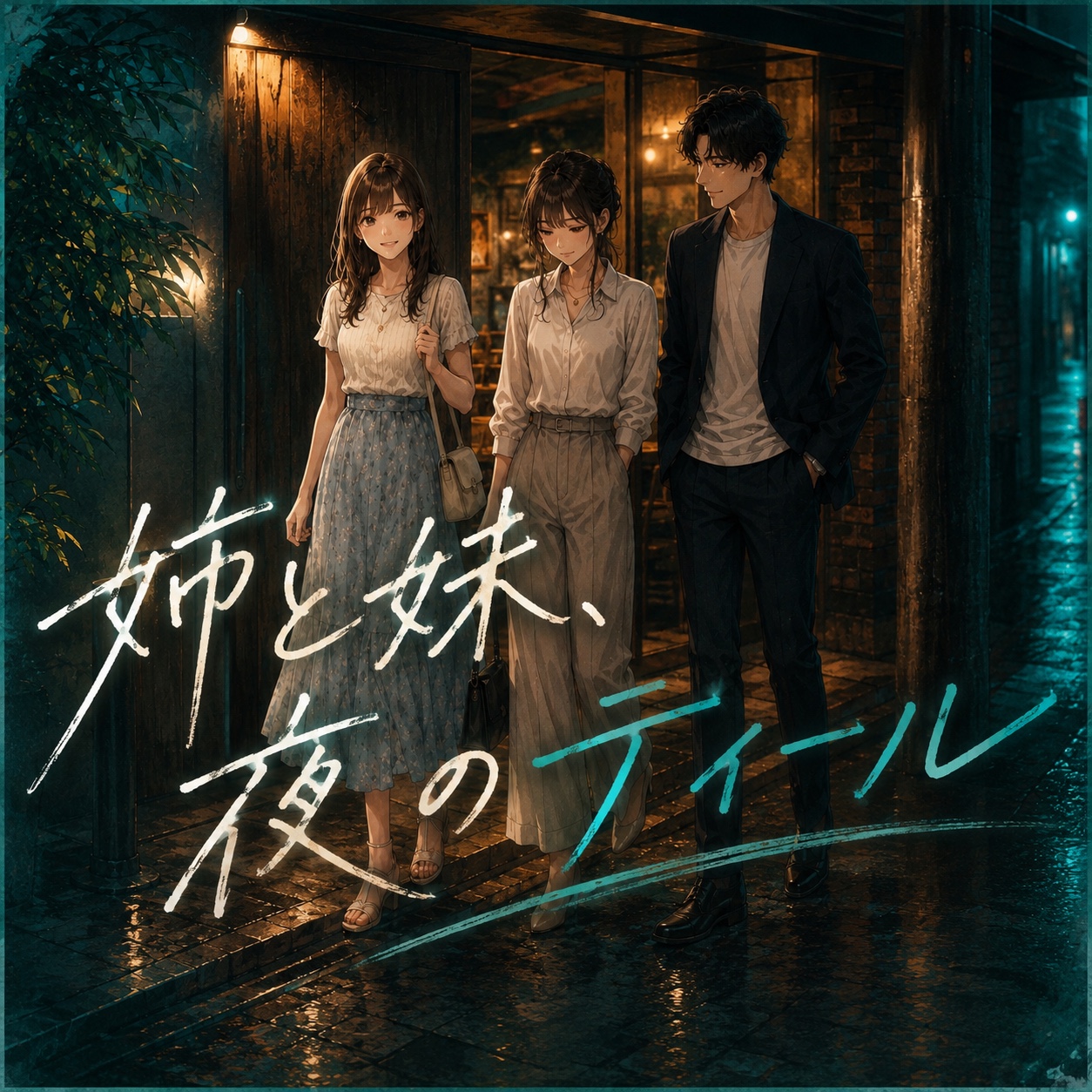 姉と妹、夜のティール artwork