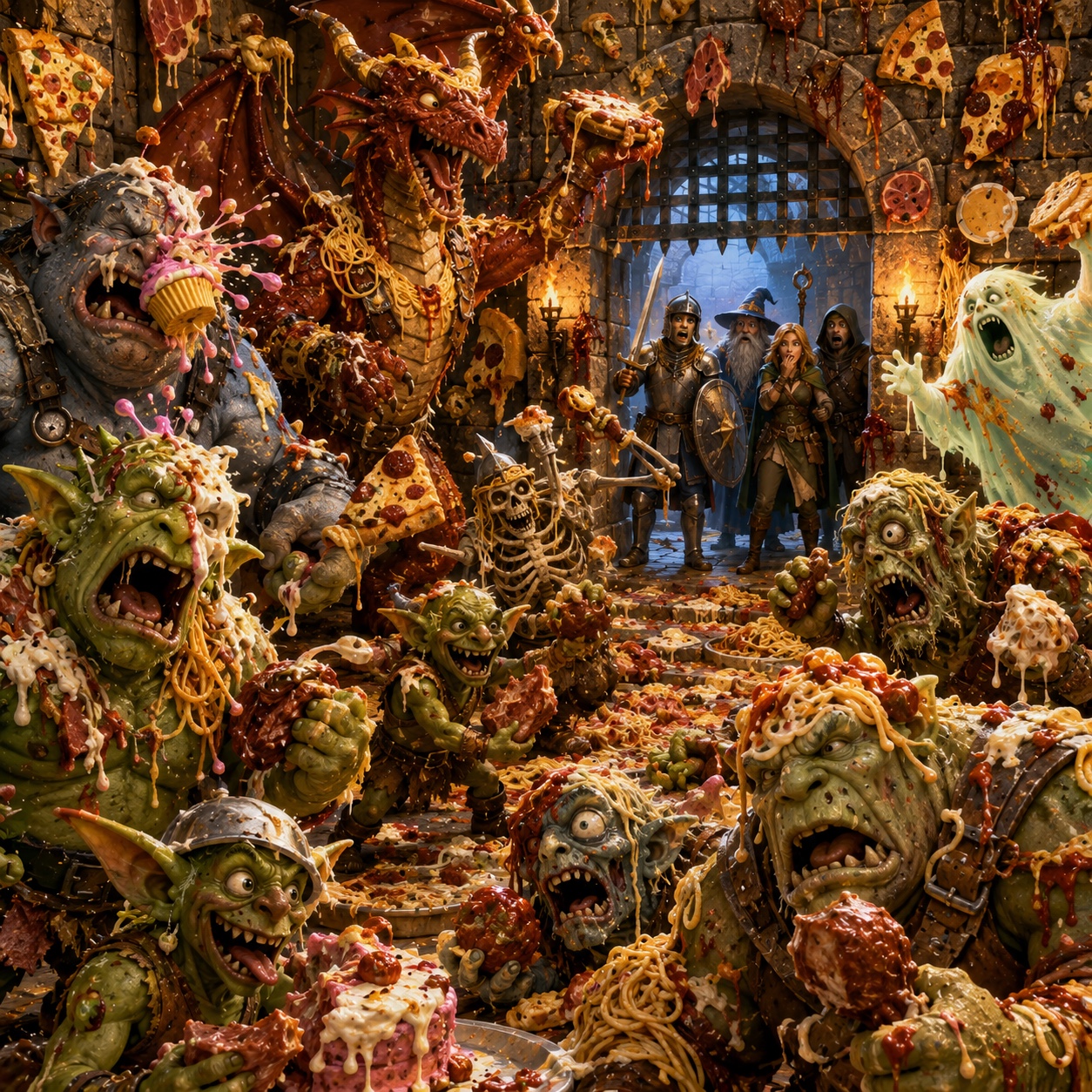 Food Fight in the Labyrinth artwork