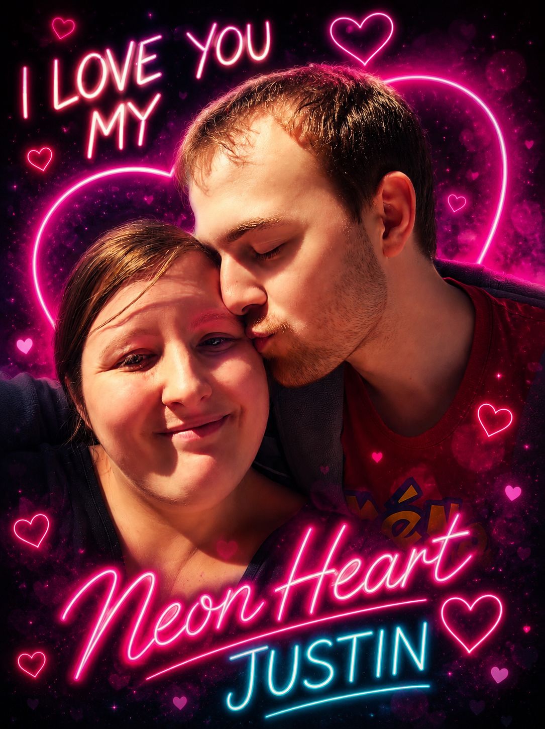 I love you, my Neon Heart❤️🧡💜📕🔒🗝 artwork