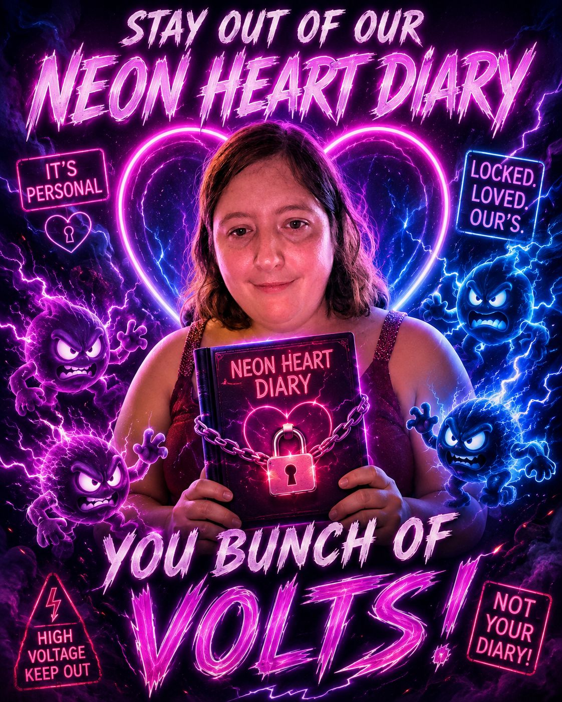 Stay out of Our Neon Heart Diary🔐🔒🗝️📗 🤣😂🤣😂🤣 artwork
