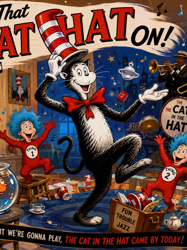 Cat in the Hat “Leave that Hat On” artwork
