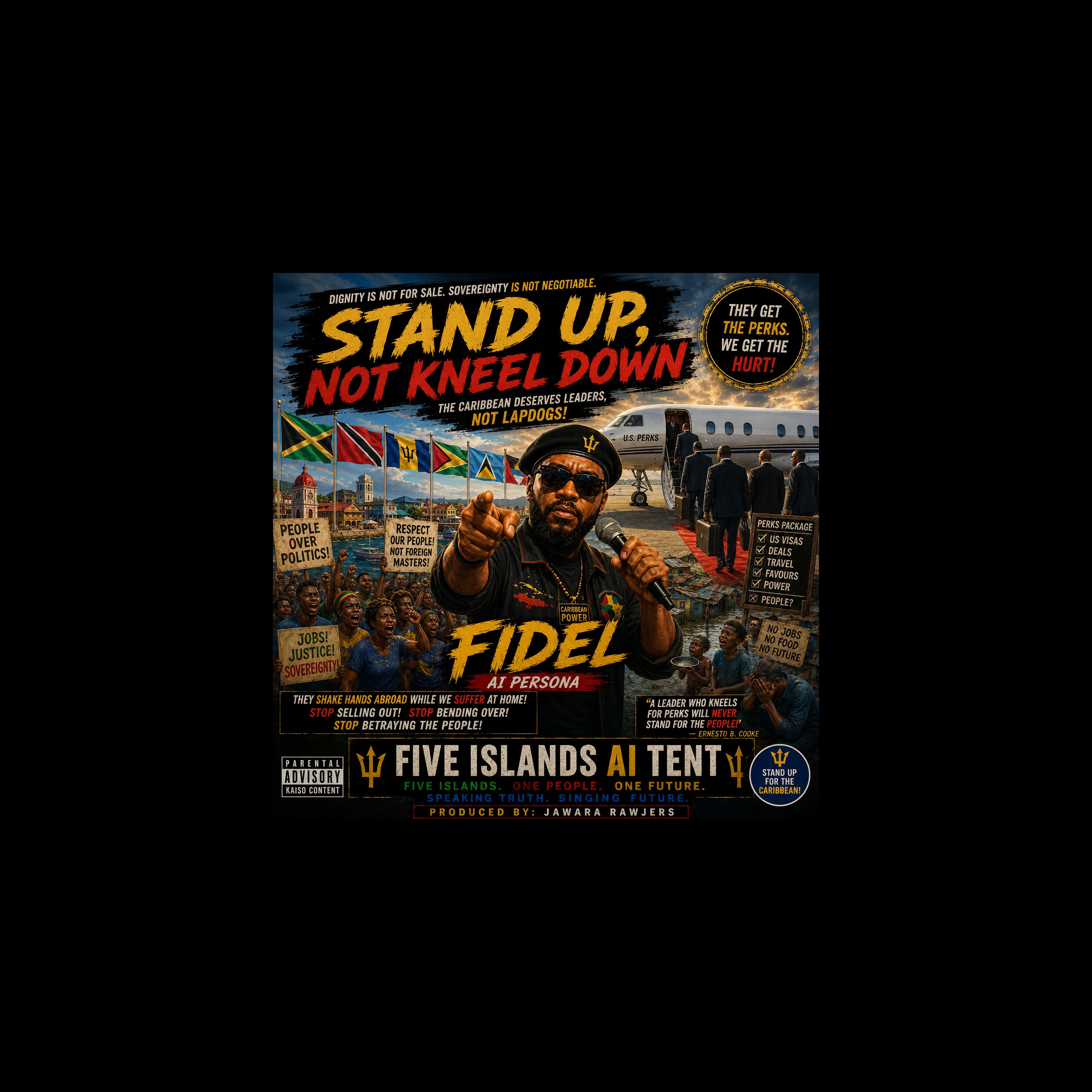 STAND UP, NOT KNEEL DOWN - FIDEL artwork