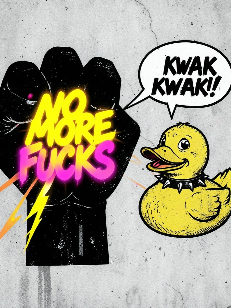 No More ꟻucks artwork
