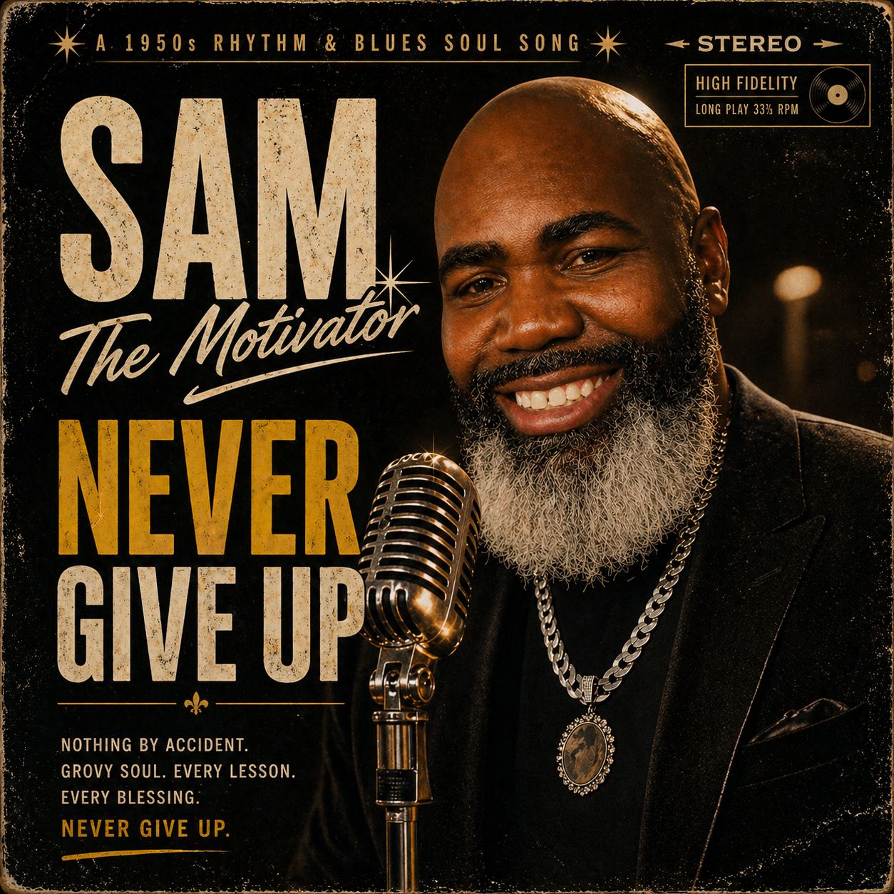 “Nothing By Accident” — Sam the Motivator (NEVER GIVE UP) artwork