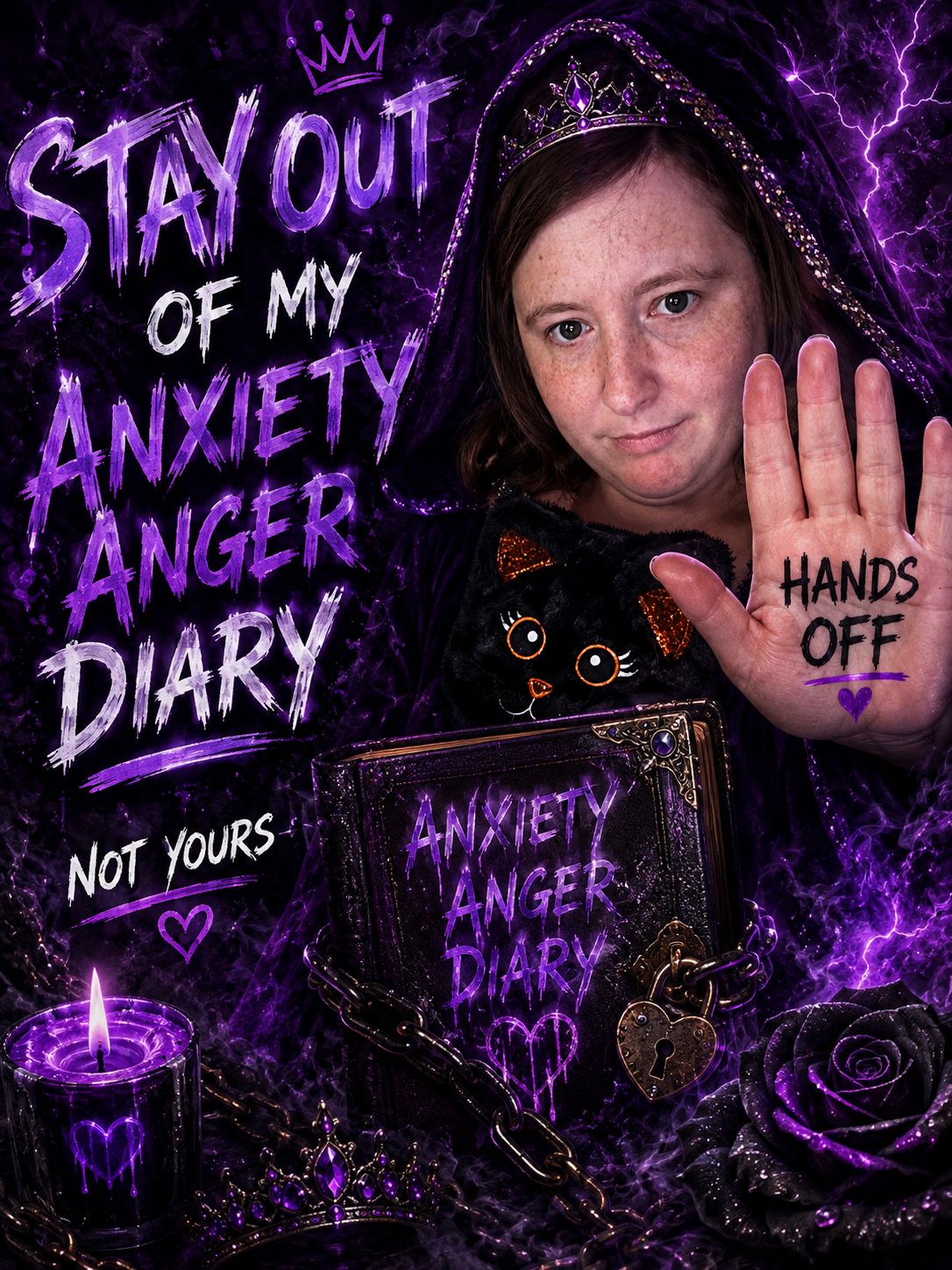 Stay out of my anxiety Anger Diary🔑🔒🔐📕 artwork