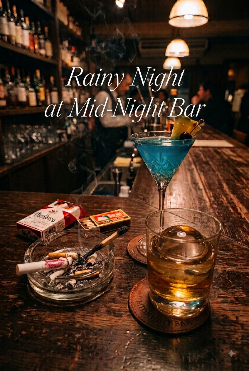 Rainy Night at Mid-Night Bar artwork