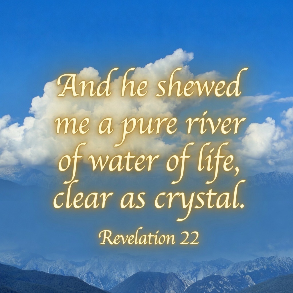And he shewed me a pure river of water of life, clear as crystal. [Revelation 22] artwork