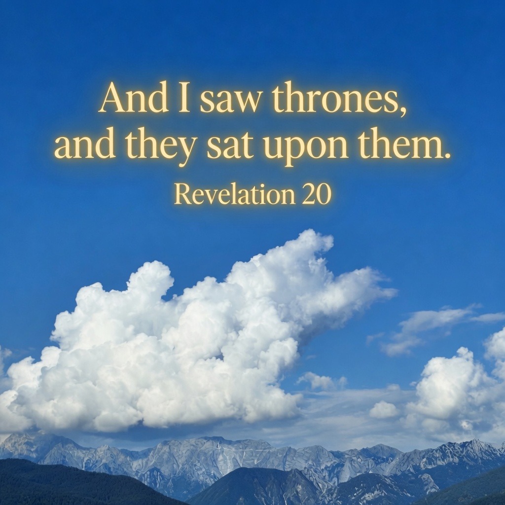 And I saw thrones, and they sat upon them. [Revelation 20] artwork
