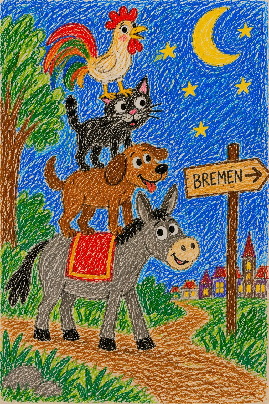 08 - THE BREMEN TOWN MUSICIANS - GRIMM TALES artwork