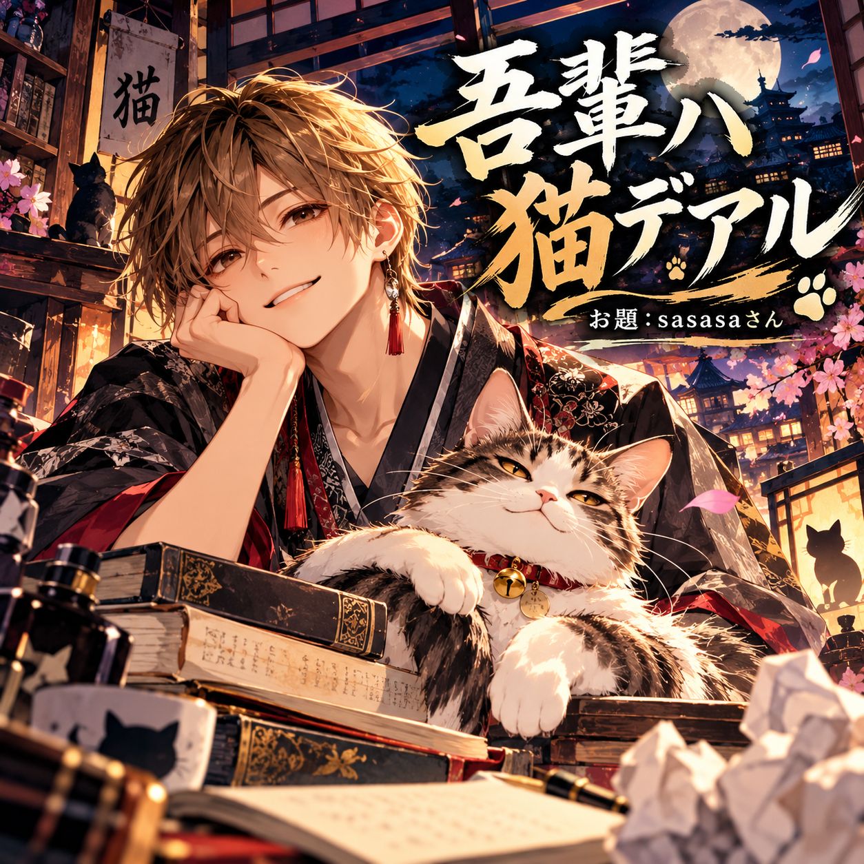 吾輩ハ猫デアル｜お題：sasasaさん artwork