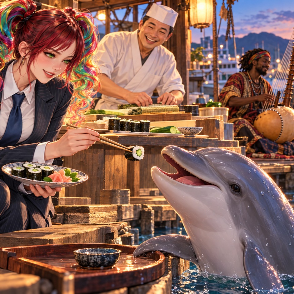 Dolphin Sushi artwork
