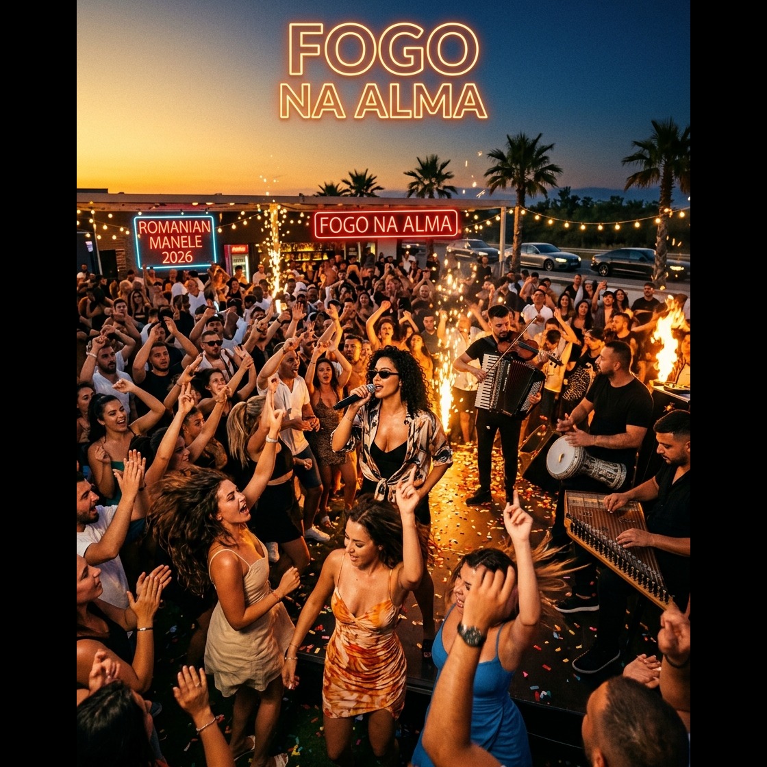 Fogo na alma (manele, Romanian dancehall / club, festive Balkan party music) artwork