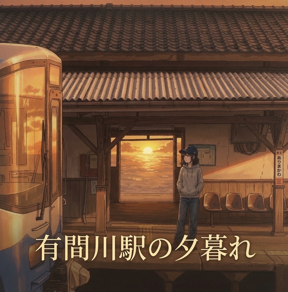 有間川駅の夕暮れ artwork