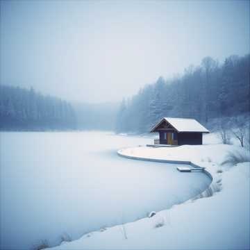 Image for hut by the frozen lake