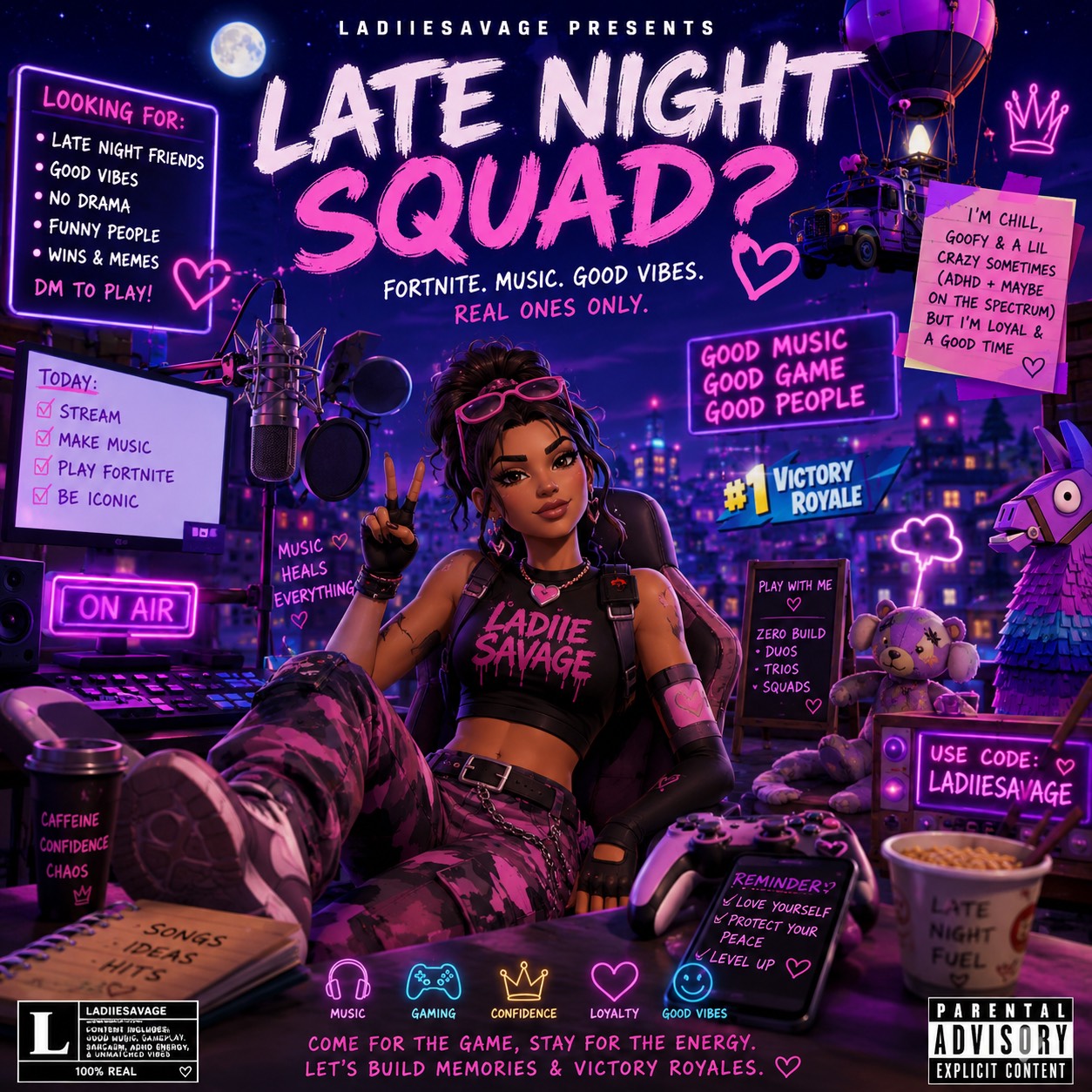 Fortnite late night crew- LadiieSavage artwork