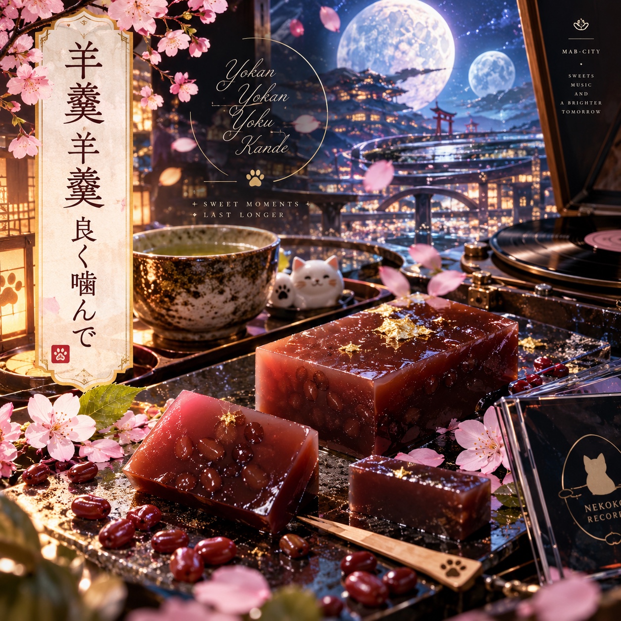 羊羹　羊羹　良く噛んで artwork