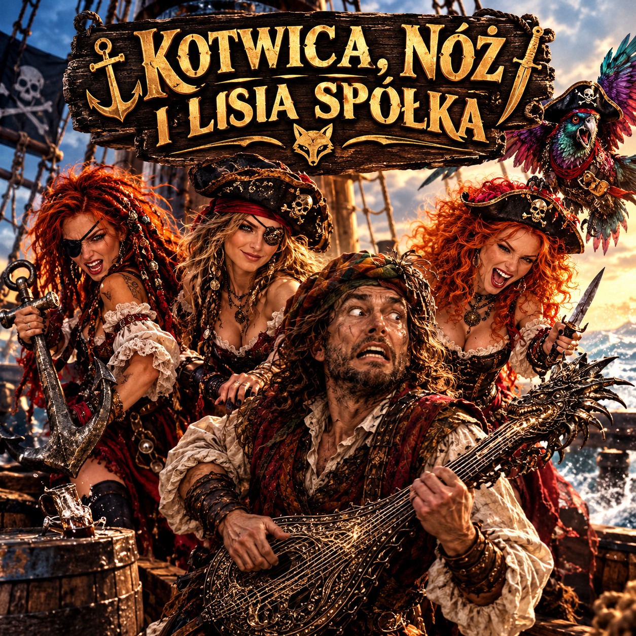 Kotwica, nóż i lisia spółka artwork