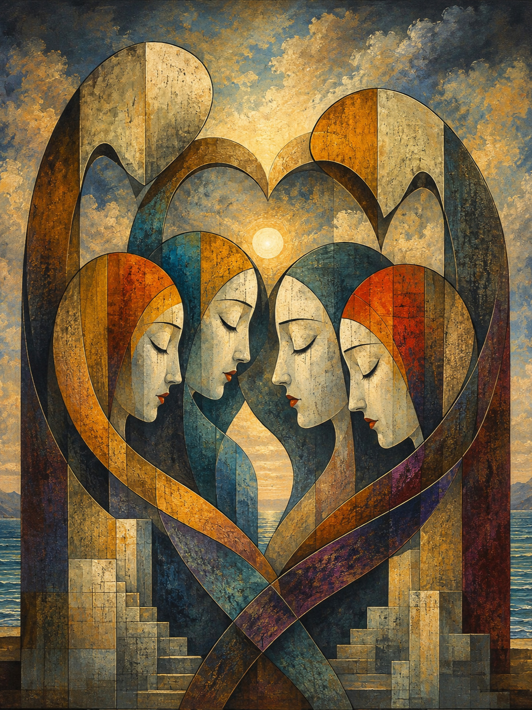 four women artwork