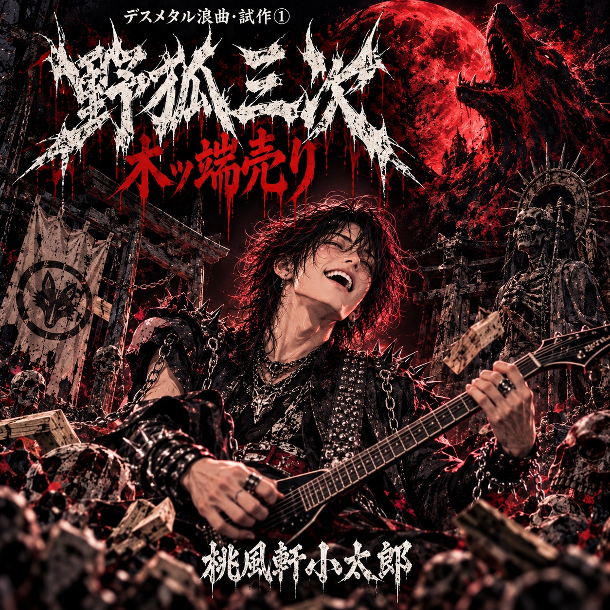 デスメタル浪曲・試作①『野狐三次　木ッ端売り』 artwork