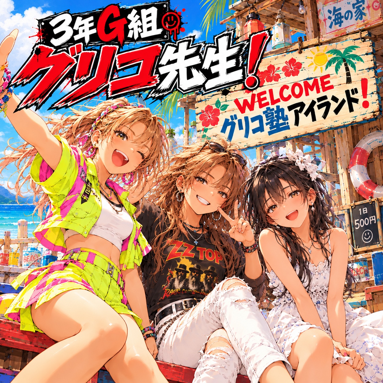 3年Ｇ組グリコ先生第9回予告（三つ子編） artwork