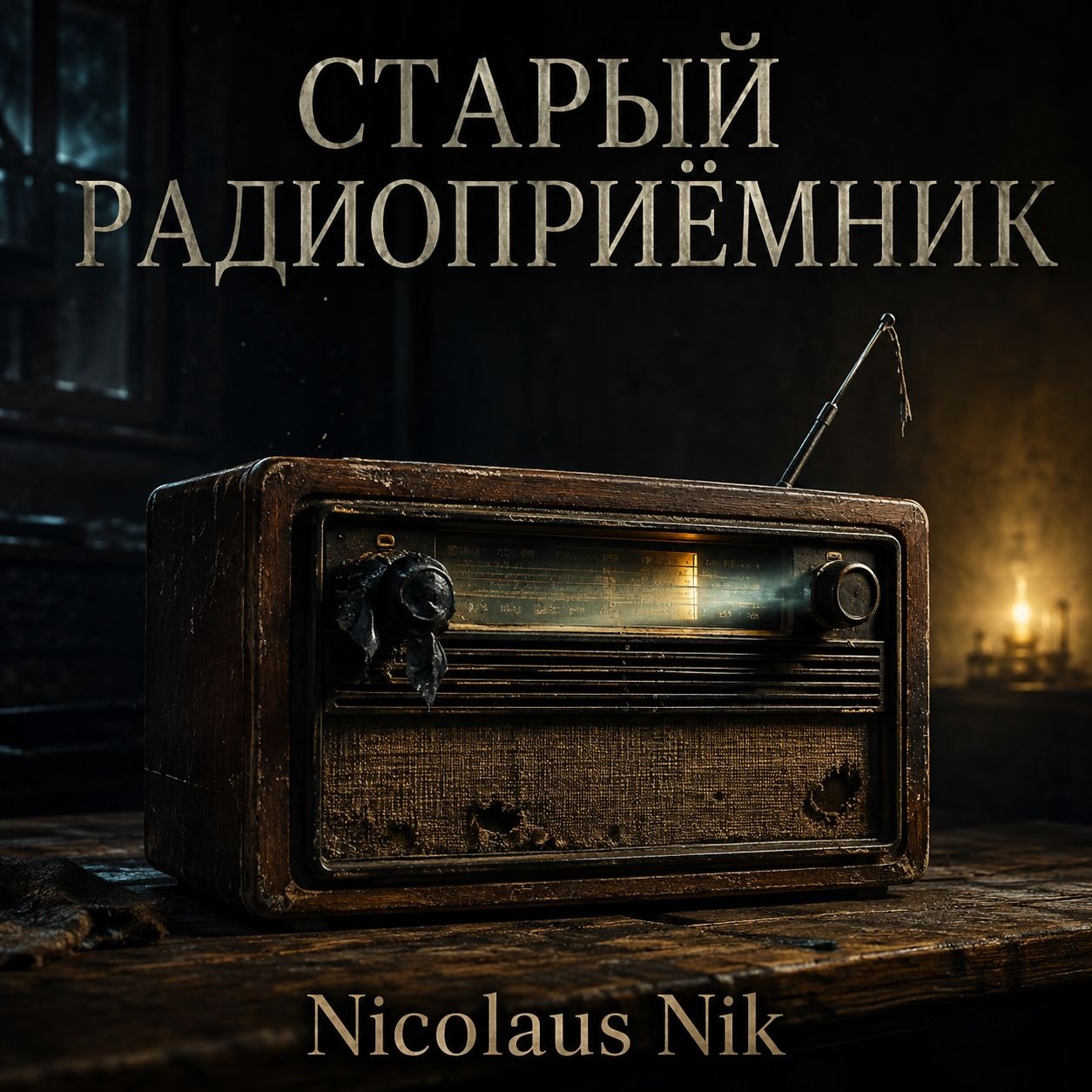 Старый радиоприемник / Old radio receiver artwork