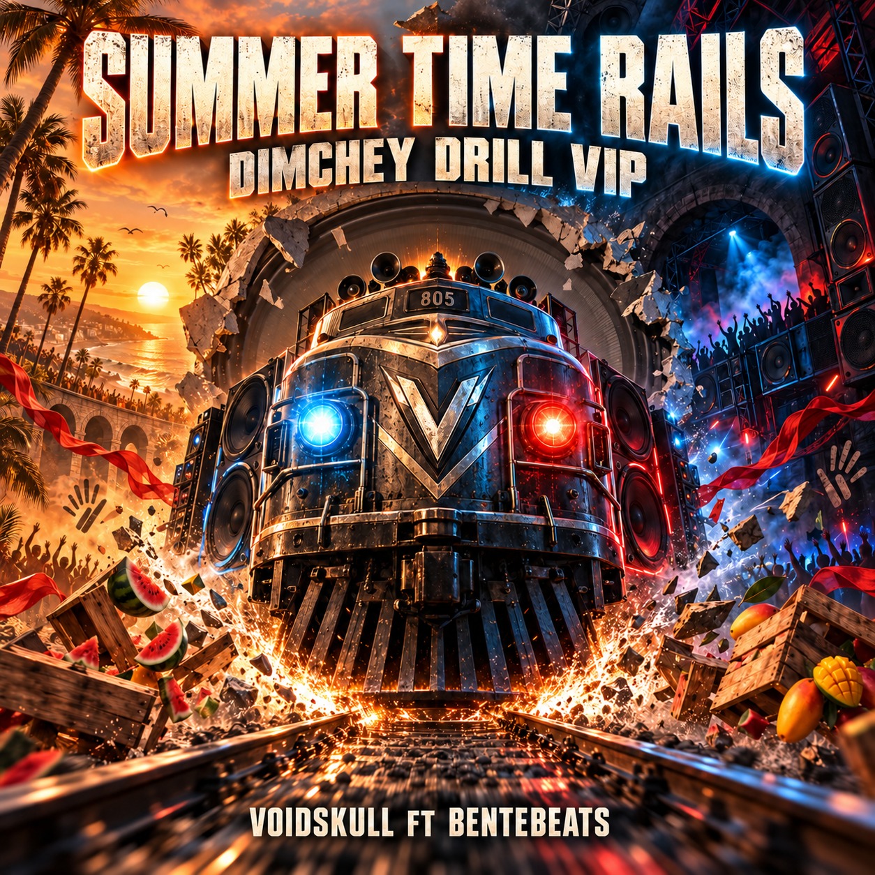 SUMMER TIME RAILS — DIMCHEY DRILL VIP VoidSkull FT BenteBeats artwork