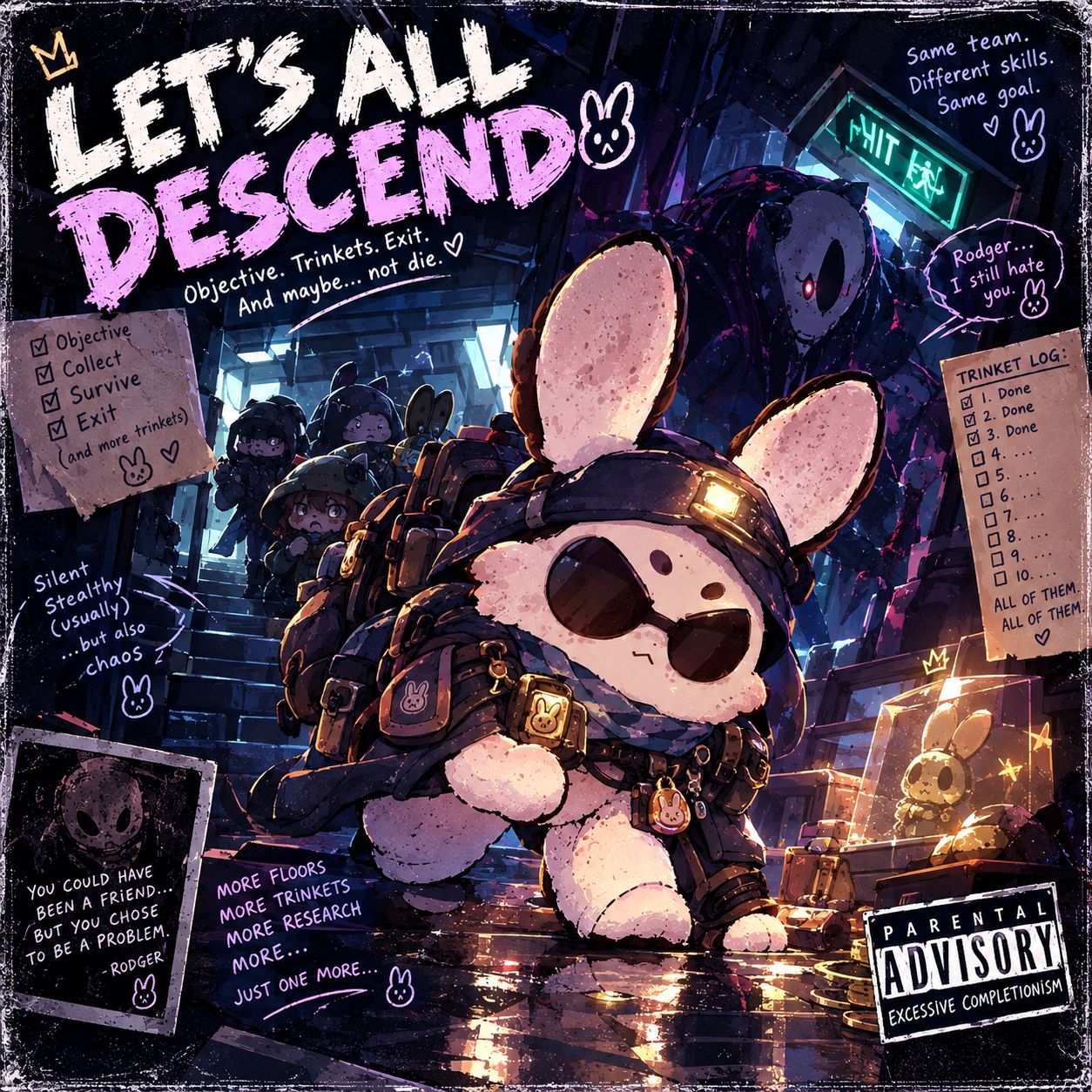 let's all decend artwork