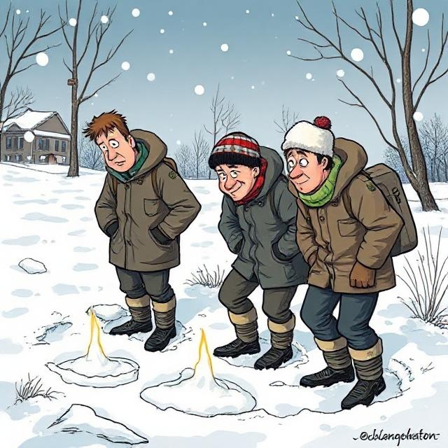 Wir pinkeln in den Schnee artwork