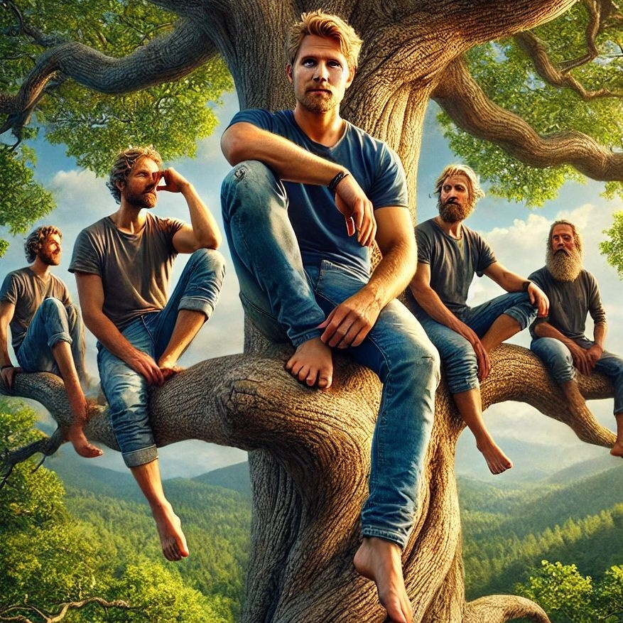 5 Men, Sitting artwork