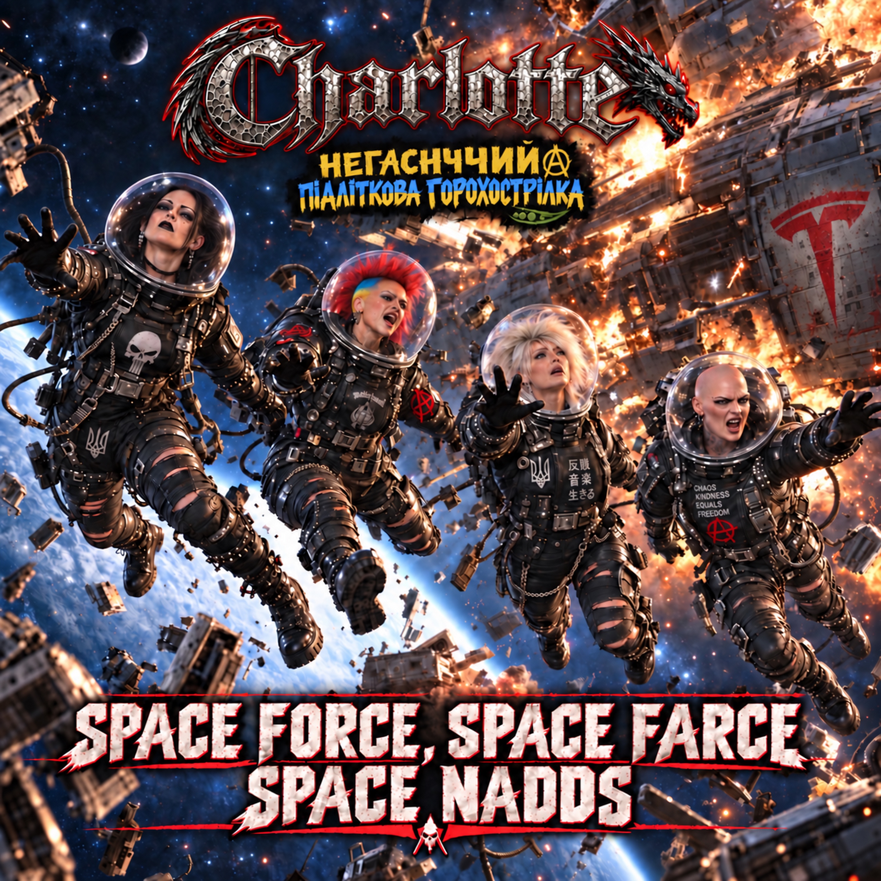 SPACE FORCE, SPACE FARCE, SPACE NADS artwork