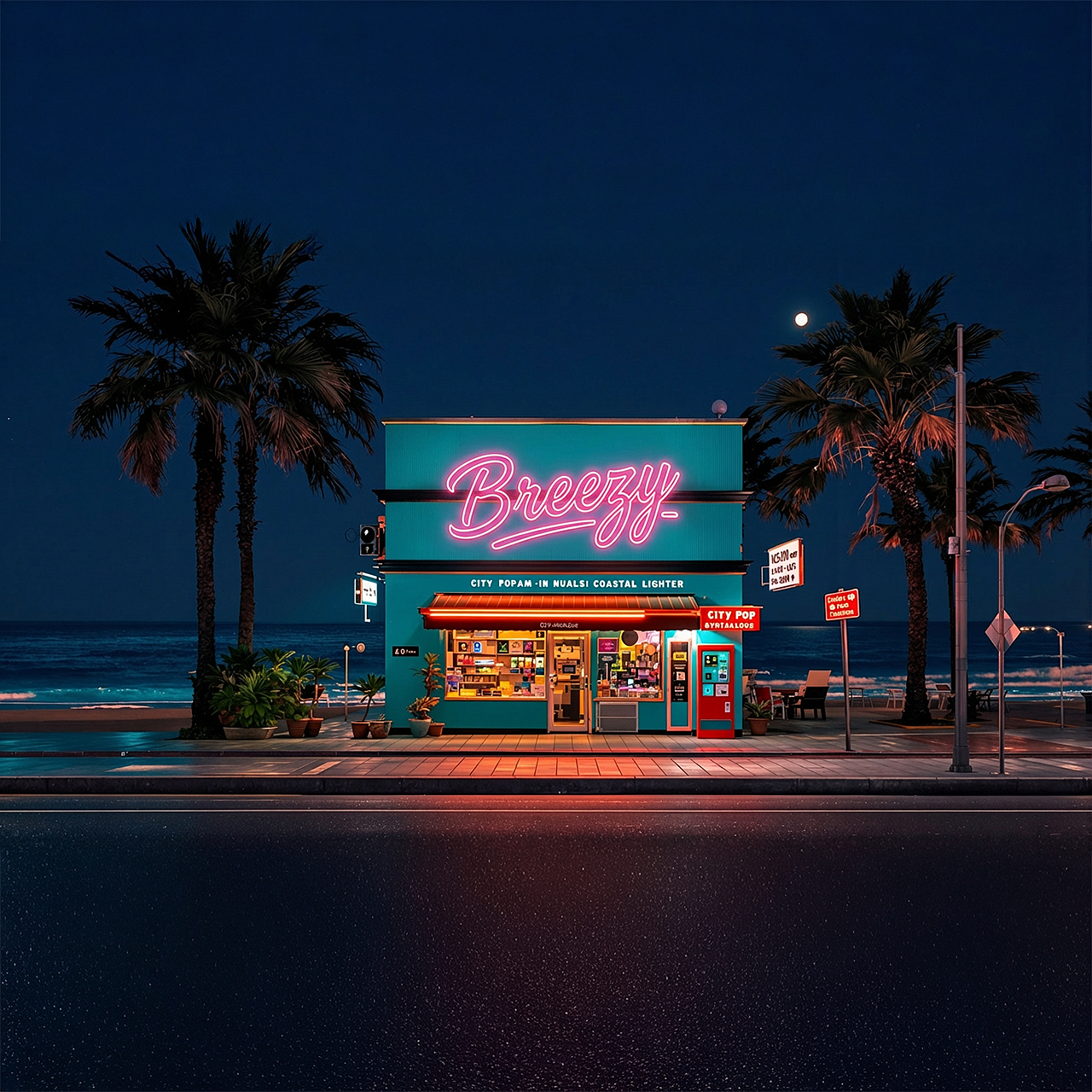 🌴Breezy: Neon Current 01 “Coastal Night Drive” artwork