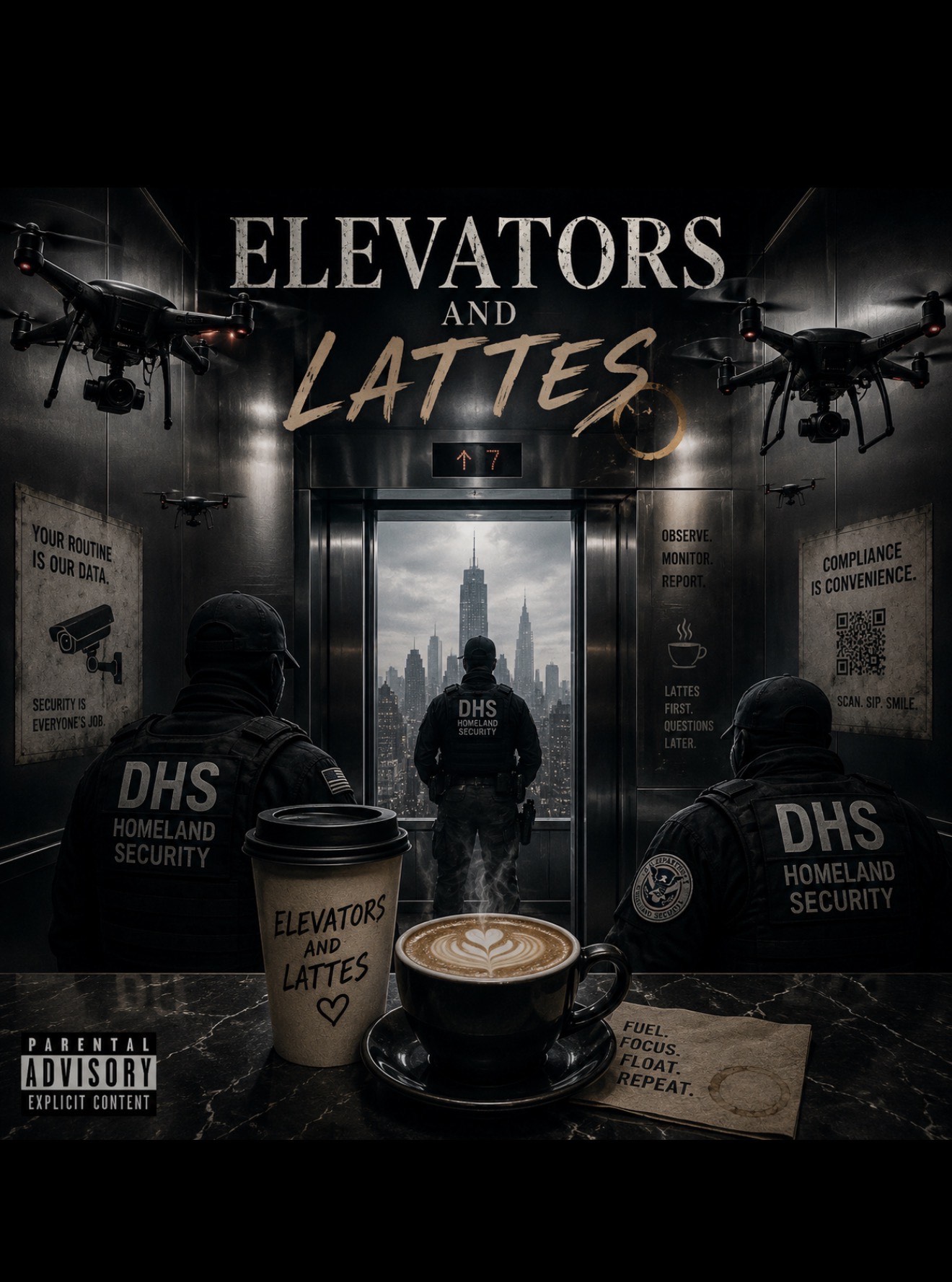 Elevator and  Lattes cover art