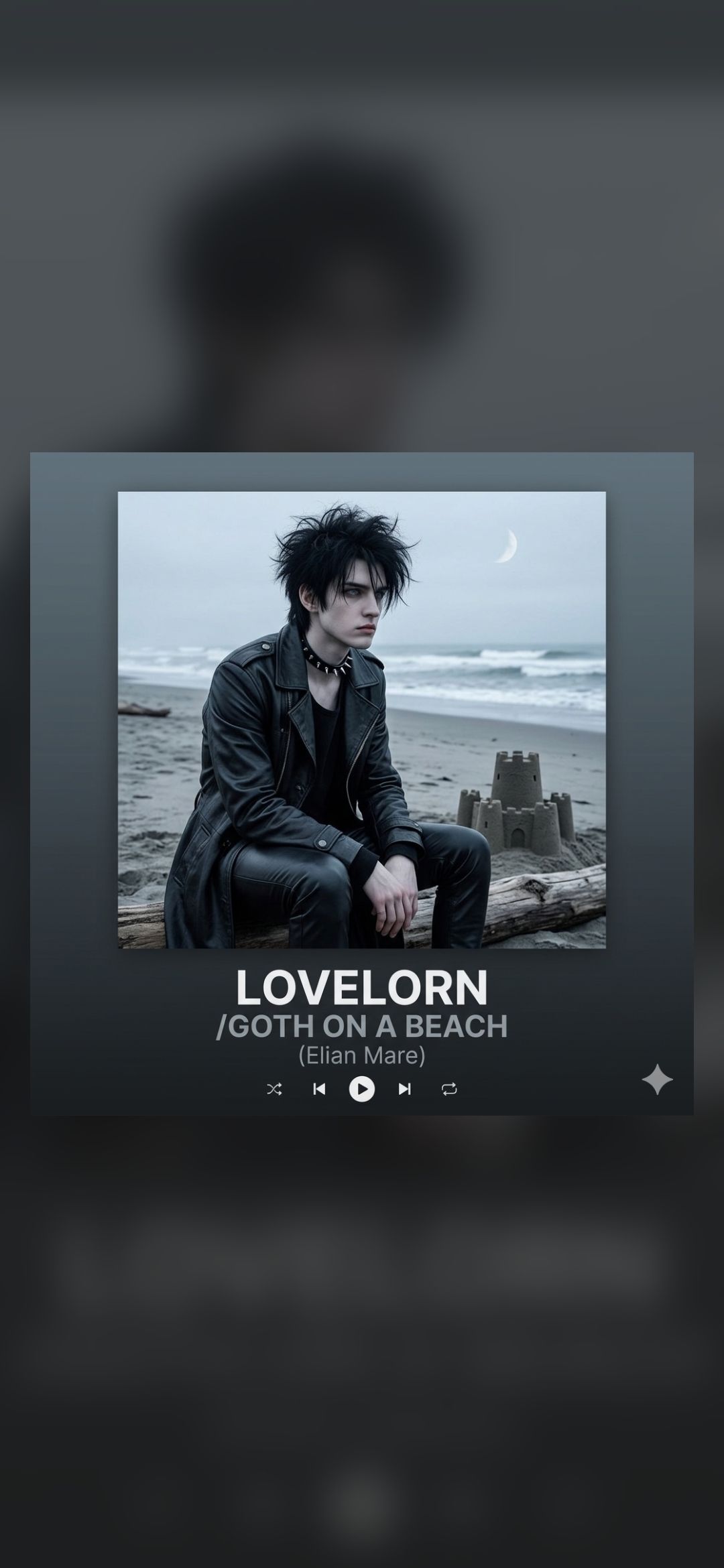 LOVELORN GOTH ON A BEACH
by Elian Mare artwork